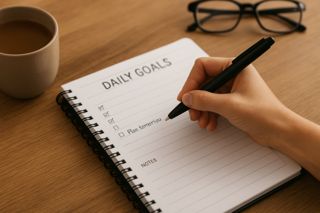 Track progress and celebrate small wins daily planner checklist